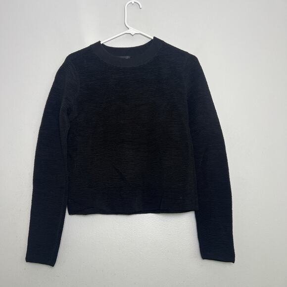 Club Monaco Womens Wool Blend Knit Crew Neck Sweater Sz S Black - Picture 1 of 10